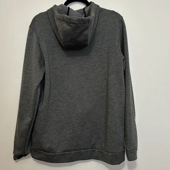 Nike Dri-Fit Space Dye Hoodie Sweatshirt Grey Black funnel neck medium fleece - Picture 7 of 8